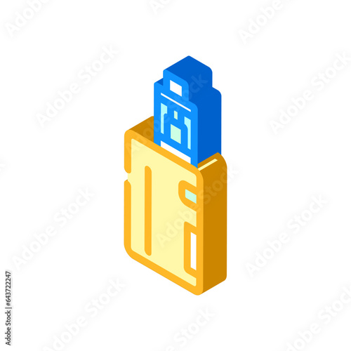 electric cigarette nicotine isometric icon vector. electric cigarette nicotine sign. isolated symbol illustration
