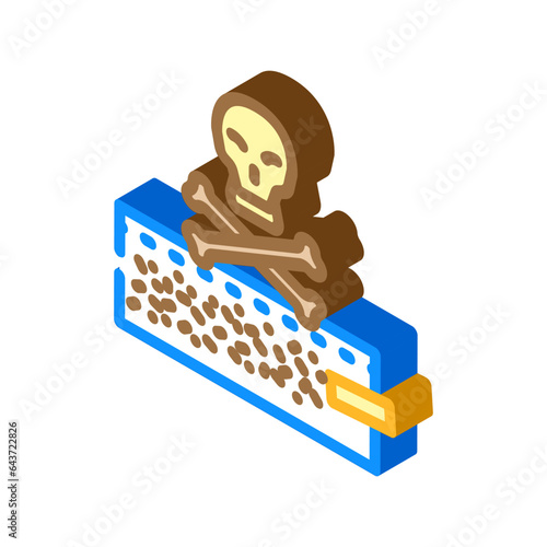 drug nicotine tobacco isometric icon vector. drug nicotine tobacco sign. isolated symbol illustration