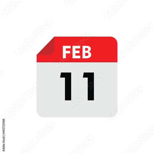 11 february icon with white background