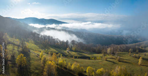 Autumn colours on the slopes of mountain Gorjanci under Trdinov vrh, Slovenia photo