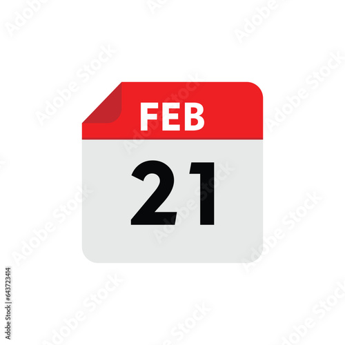 21 february icon with white background