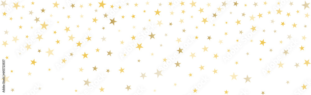 Gold stars vector background, sparkling Christmas confetti falling isolated on white. Magic shining flying golden stars glitter backdrop, sparkle border Gold stars vector background, sparkling Christmas confetti falling isolated on white. Magic shining flying golden stars glitter backdrop, sparkle border