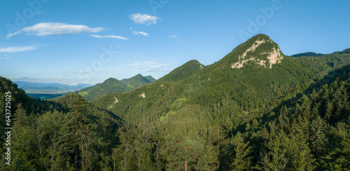 Mountains on the southern edge of Savinja Valley with Krvavica in the foreground, Slovenia
