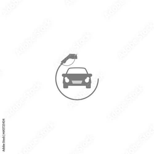 Electric car charging icon isolated on white background