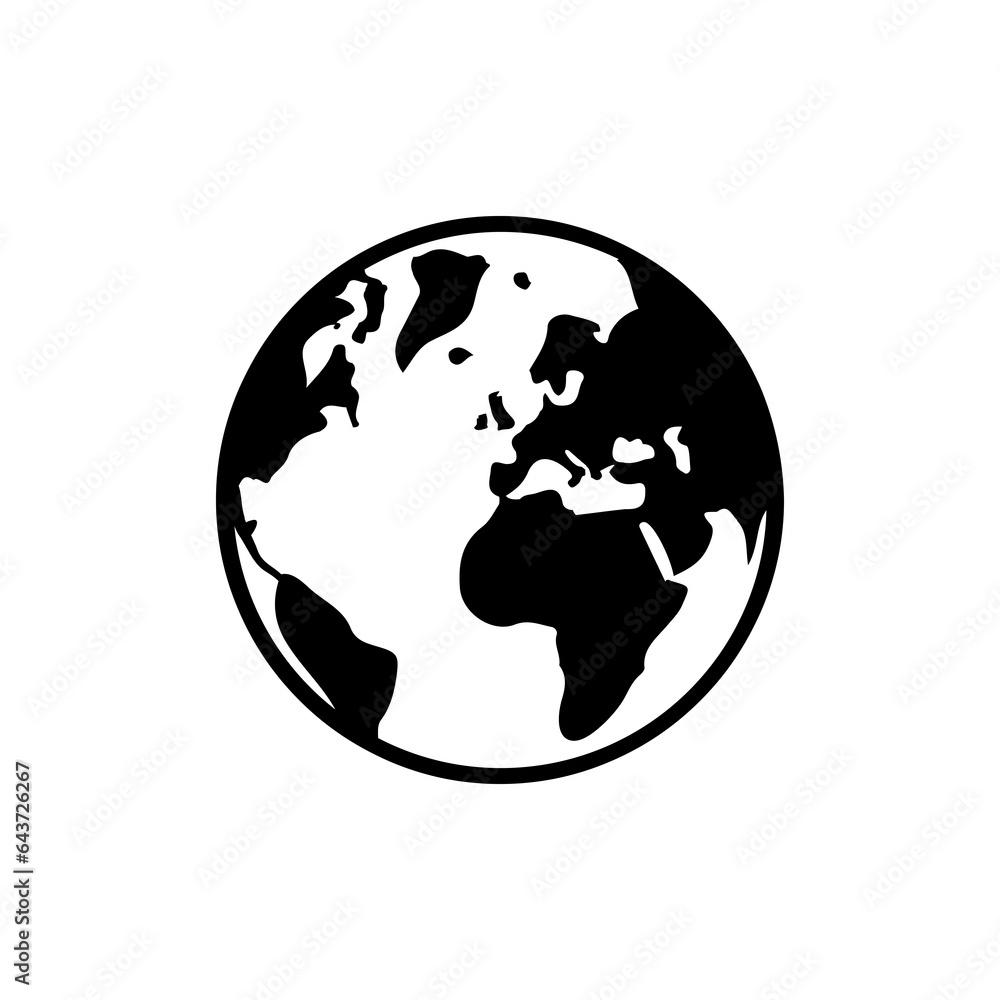Planet Earth icon. World symbol. Vector illustration. Planet Earth icon. World symbol. Vector illustration.