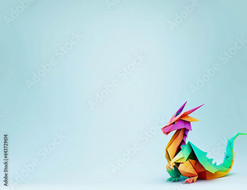 Origami colorful dragon