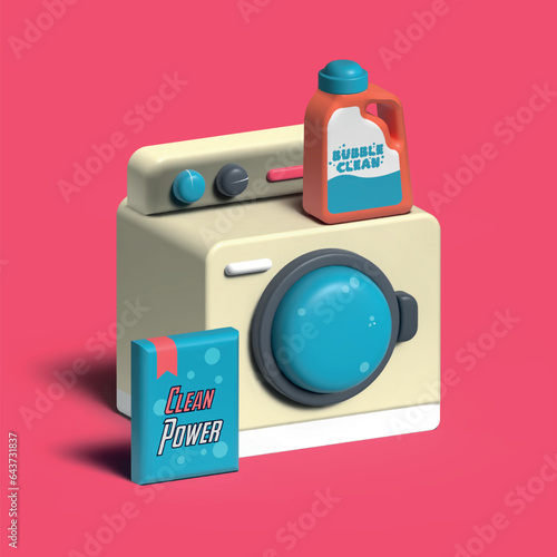3D cartoon washing machine