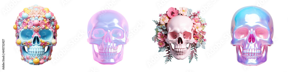 Fototapeta premium head skull decoration with clarity transparent background