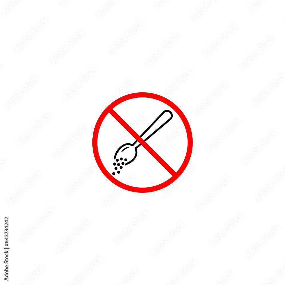 Spoon sugar stop icon symbol isolated sign. Spoon sugar stop icon symbol isolated sign.