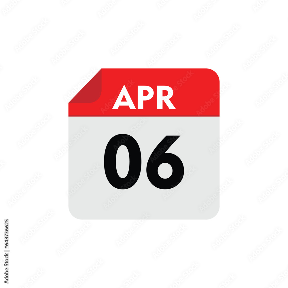 Fototapeta premium 06 april icon with white background