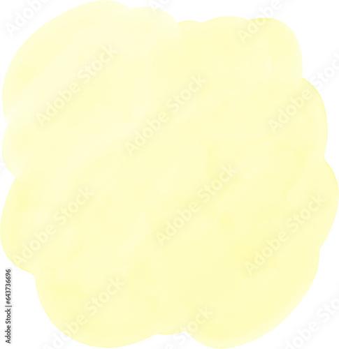 Watercolor Brush Stroke Hand Drawn Light Yellow © Keikoya