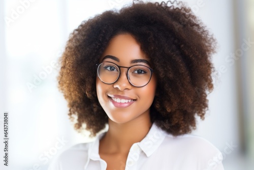 Corporate portrait african american smiling toothy confident businesswoman office company indoors successful top manager employer business leader looking at camera. Girl student university education