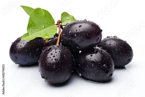 damson plums isolated on white background