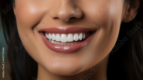 Radiant Smile  Closeup of Young Woman s Beautiful White Teeth