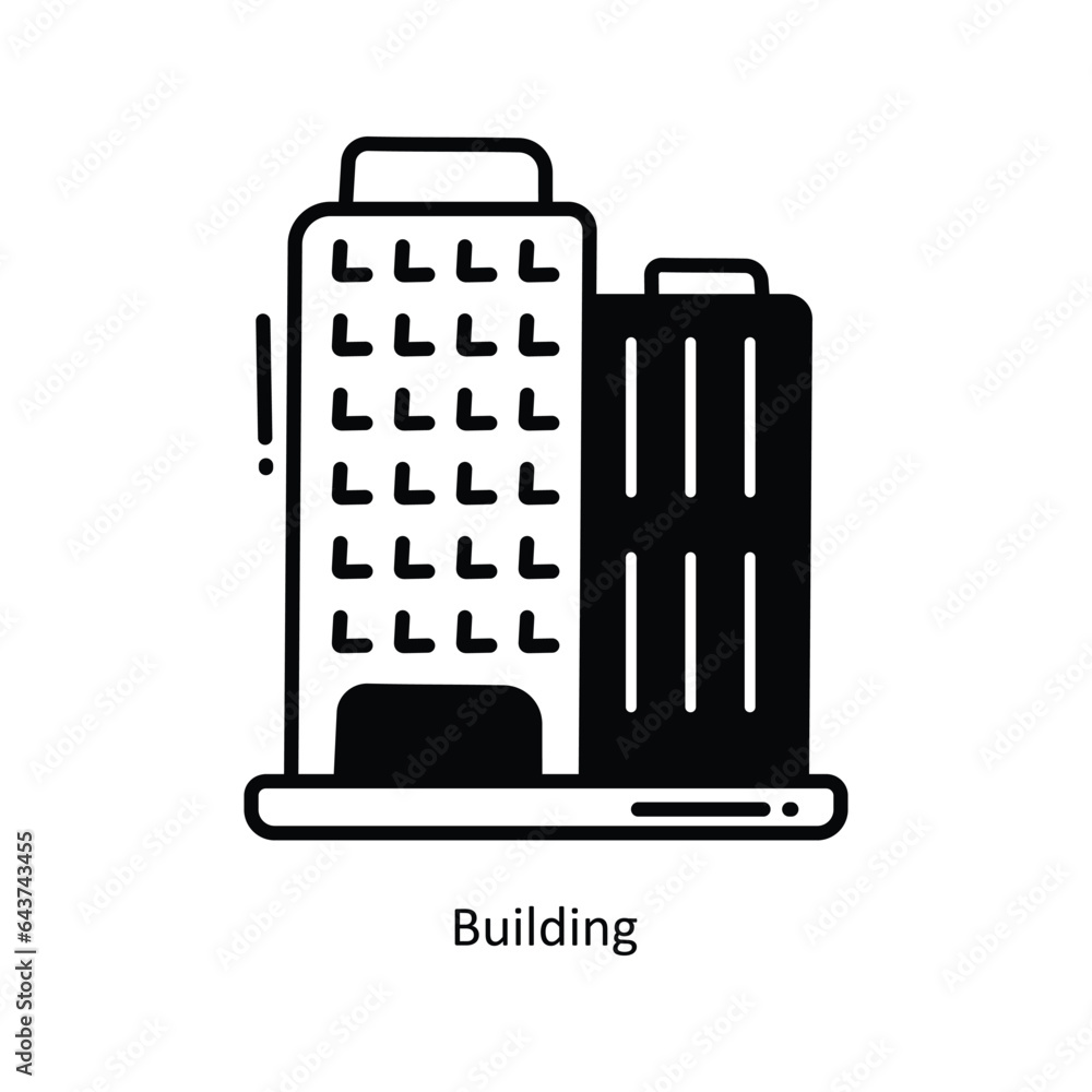 Building doodle Icon Design illustration. School and Study Symbol on White background EPS 10 File 