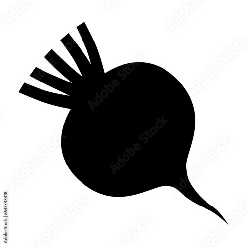 Beet silhouette on a white background. Vector illustration.