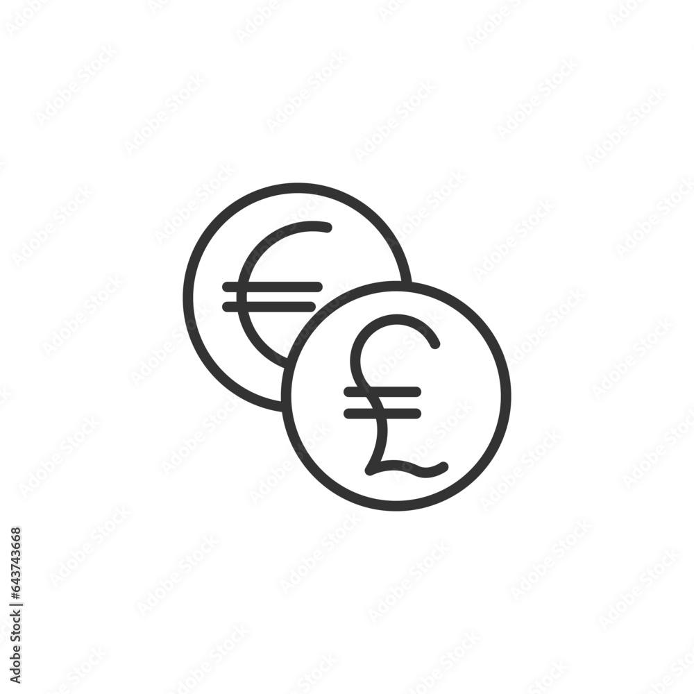 Euro and UK Pounds icon. Currency symbol modern, simple, vector, icon for website design, mobile app, ui. Vector Illustration Euro and UK Pounds icon. Currency symbol modern, simple, vector, icon for website design, mobile app, ui. Vector Illustration