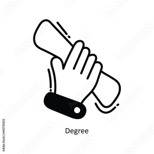 Degree doodle Icon Design illustration. School and Study Symbol on White background EPS 10 File 