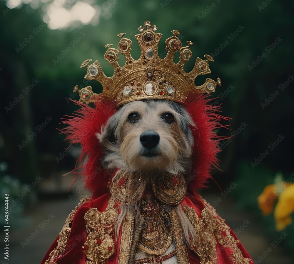 A dog in royal attire