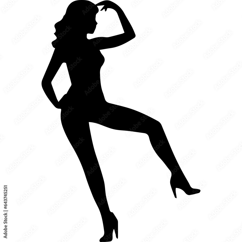 Silhouettes of beautiful girl Silhouettes of beautiful girl