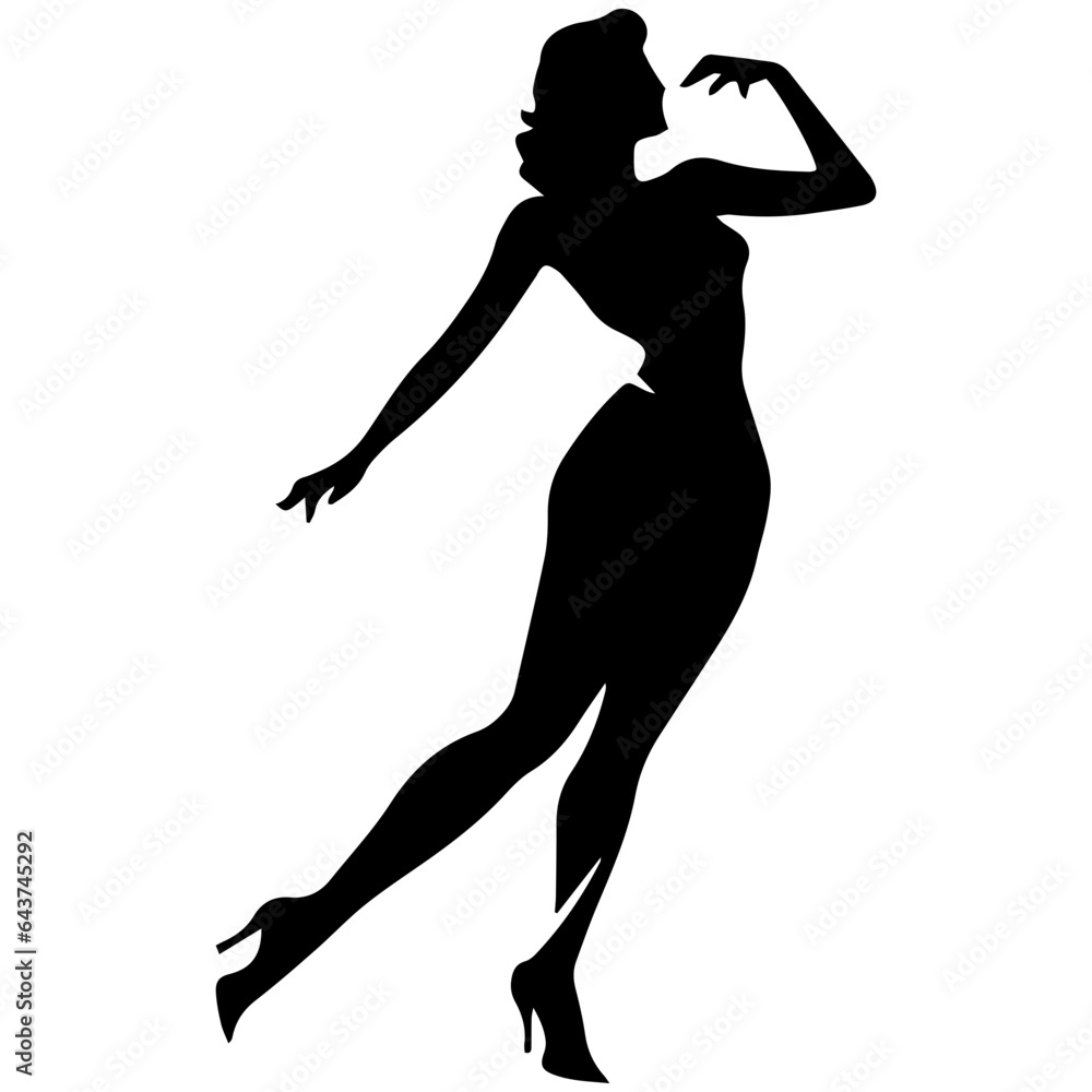 Silhouettes of beautiful girl Silhouettes of beautiful girl