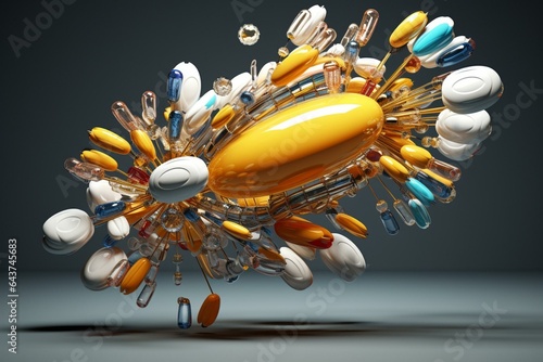 3D representation of ganaxolone, an anti-epileptic drug. Generative AI photo