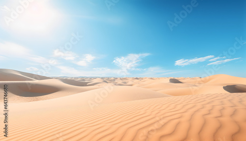 Sand Dunes in dry and hot desert - Generativ AI