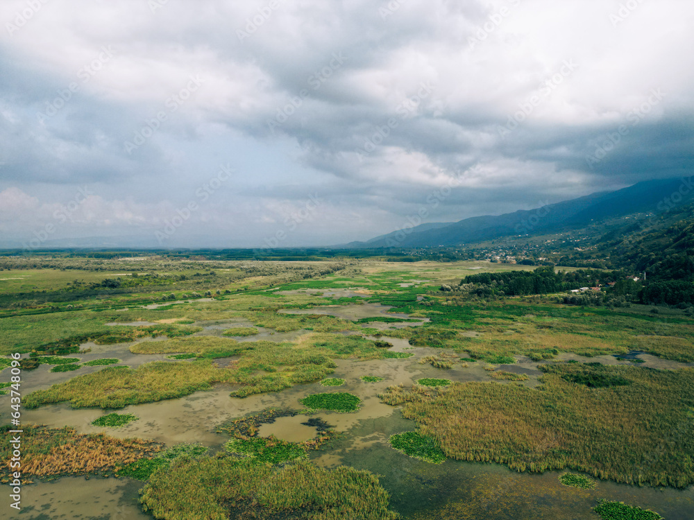 amazing aerial photography of lake and nature in cloudy day amazing aerial photography of lake and nature in cloudy day