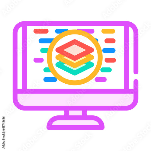 full stack development software color icon vector. full stack development software sign. isolated symbol illustration