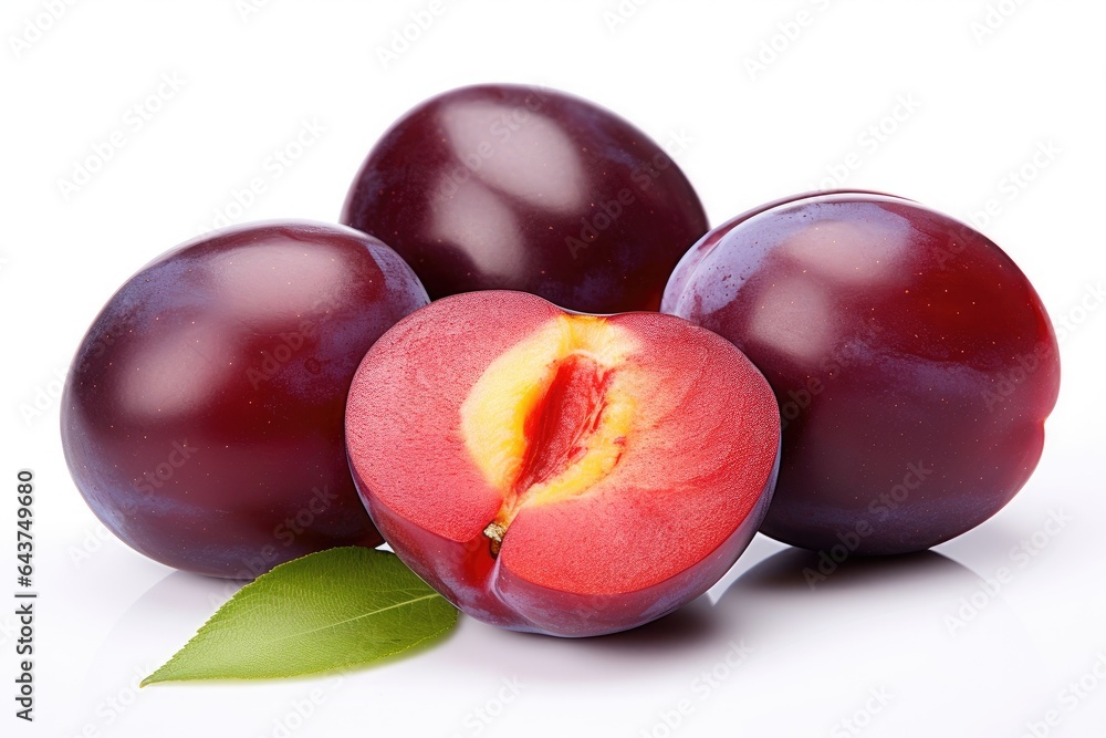 Obraz premium plums isolated on white background