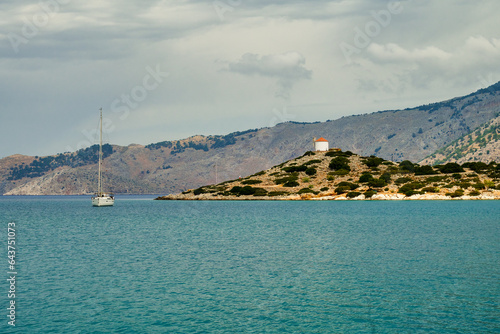 Photography Symi Island, Greece in the foreground a fishing boat