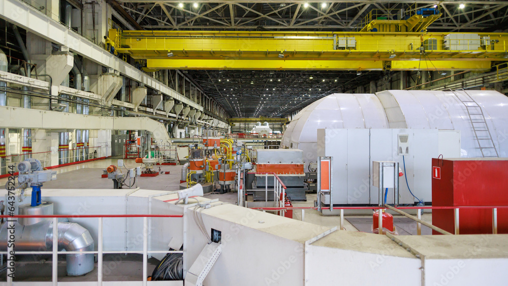 Closeup view of steam turbine. Closeup view of steam turbine.