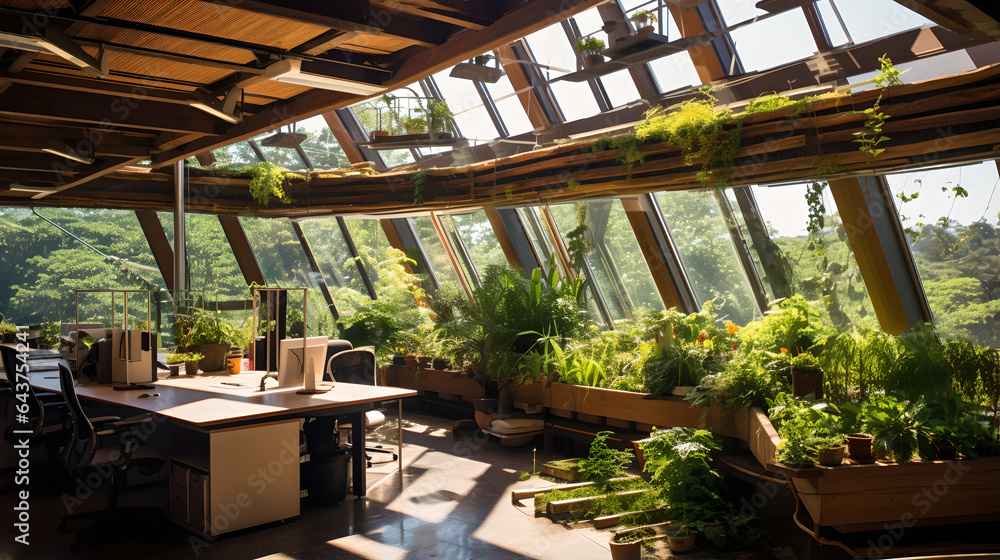 Eco-Friendly Office with Greenery Focus generative art Eco-Friendly Office with Greenery Focus generative art