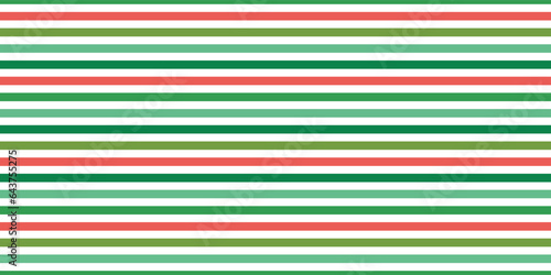 Christmas stripe pattern background border. Festive vector seamless repeat of horizontal red and green stripes. 