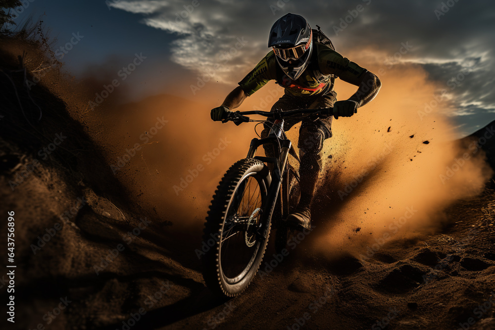 Biking in the dirt. Riding the Edge. The Thrill of Two Wheels