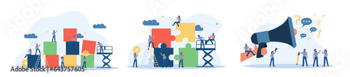 Advertising business with people teamwork