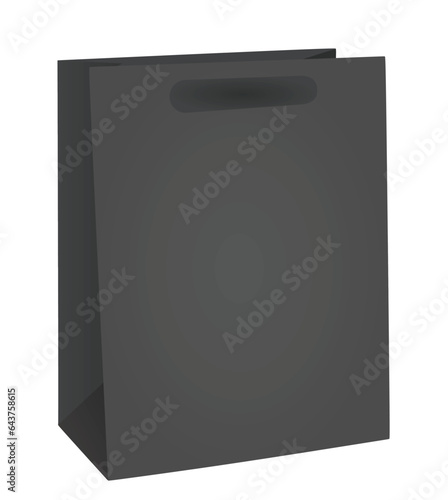 Grey paper bag. vector illustration