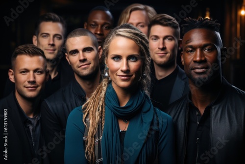 Portrait of people looking at the camera, Diversity Equity Inclusion, Man and Woman looking in the camera with smile (Generative AI)