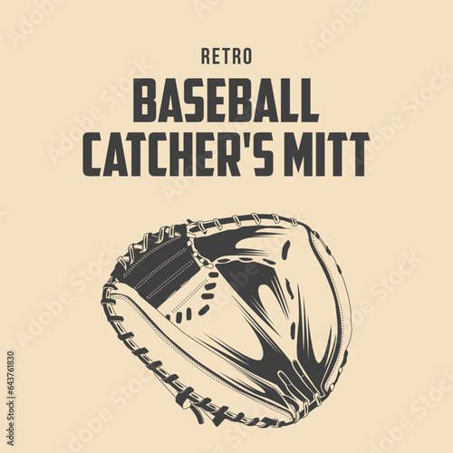 Retro Baseball Catchers mitt Vector illustration