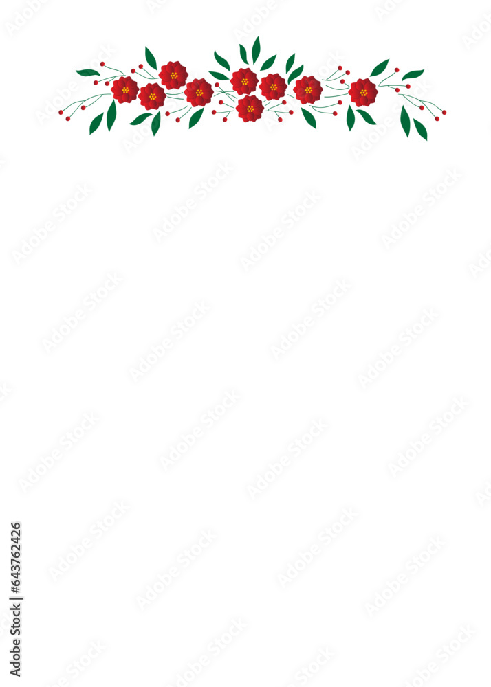 border with red flowers border with red flowers
