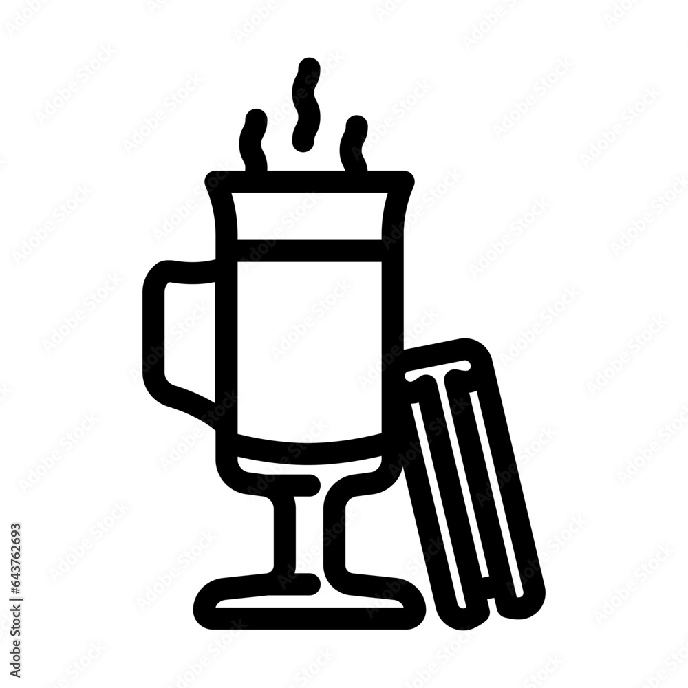 hot drink line icon vector. hot drink sign. isolated contour symbol black illustration hot drink line icon vector. hot drink sign. isolated contour symbol black illustration