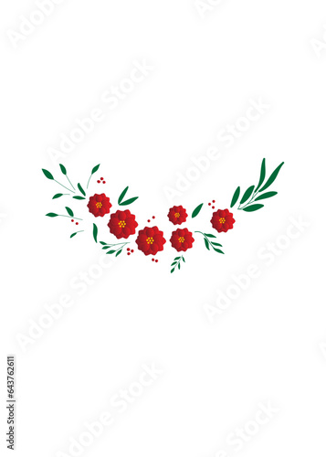 border with red flowers