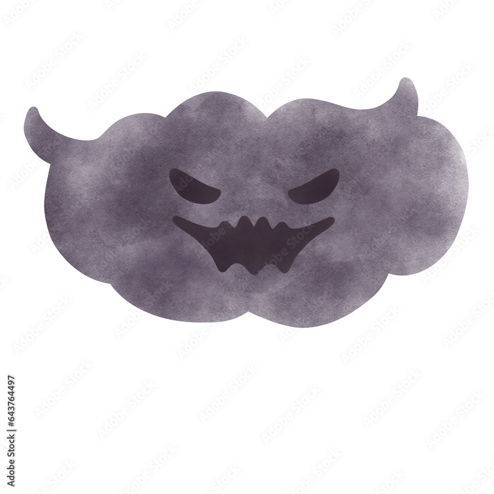 Halloween cloud watercolor element illustration Halloween cloud watercolor element illustration