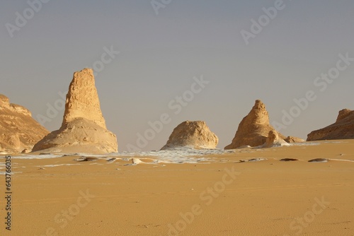 Rock formation in the desert of Aqabat valley in Farafra Oasis in Egypt photo