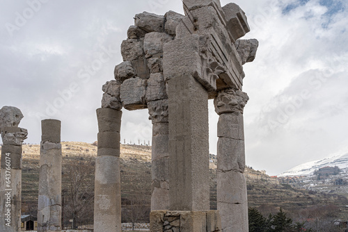 Antique roman temple, archeological site of Qalaat Faqra, Lebanon photo