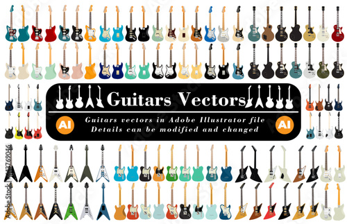 Guitars Vector Pack - Ai Illustrator photo