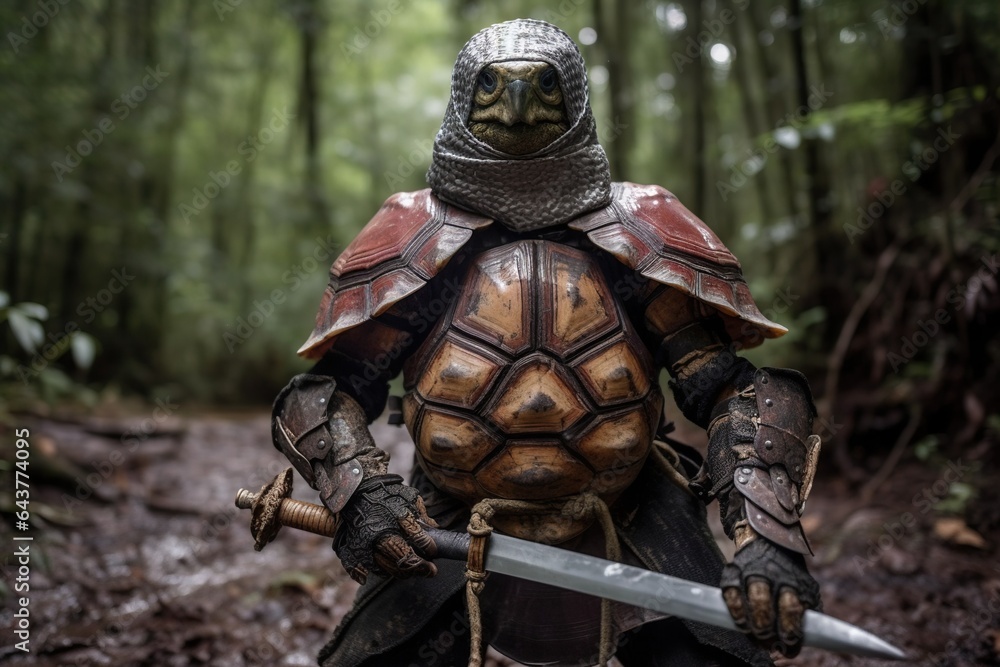 portrait of a turtle dressed in conquistador portrait of a turtle dressed in conquistador