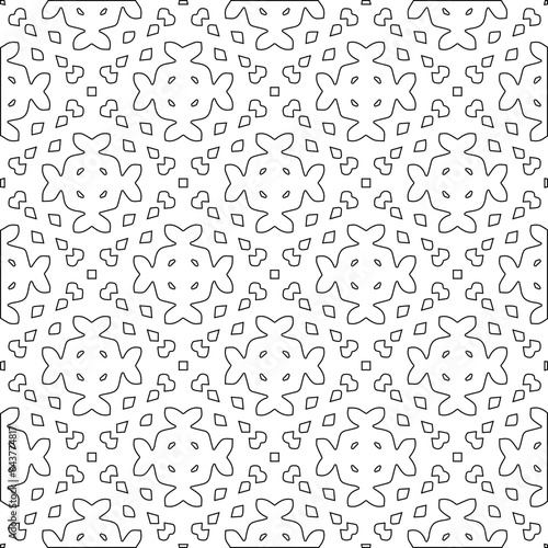 Vector pattern with symmetrical elements . Modern stylish abstract texture. Repeating geometric tiles from striped elements.Black and white pattern.