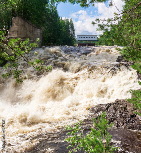 hydraulic structure for idle discharge of water at a small hydroelectric power station photo