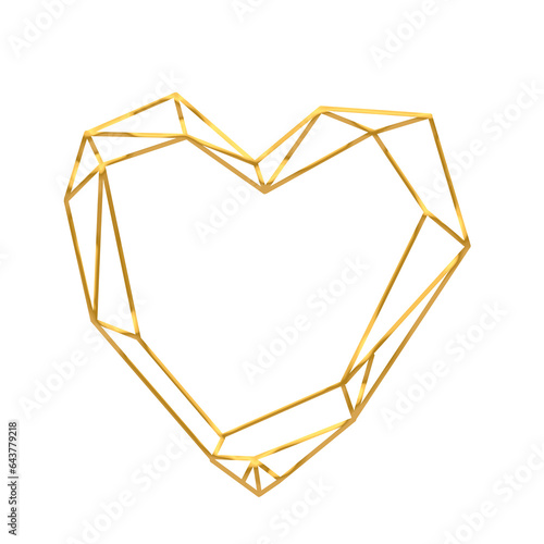 Gold ornaments Border Luxury heart shaped White Background with Copy Space. Shaped Frame for wedding invitation, poster,  banner, logo, post card